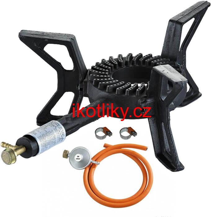 Litinový plynový vařič 8,8 kW 3P Ghisa + připojovací příslušenství