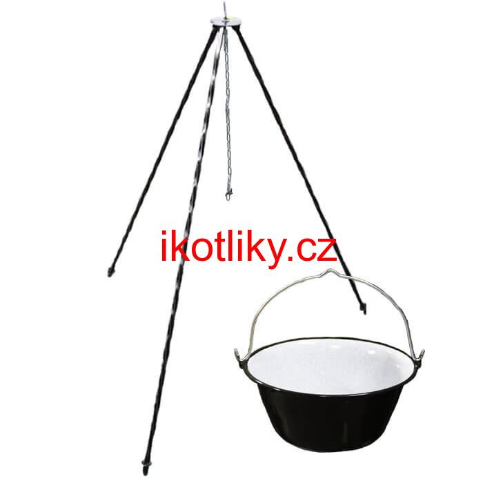 Smaltovaný kotlík 13 L + trojnožka 1,2 m