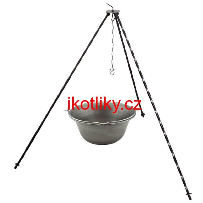 Železný kotlík 10 L (0,75 mm) + trojnožka 1 m