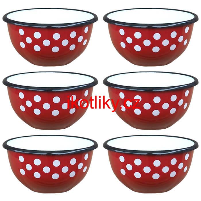 Souprava smaltovaných misek 12 cm 6 ks