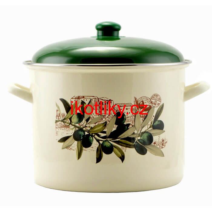 Smaltovaný hrnec s poklicí 10,4 L OLIVA