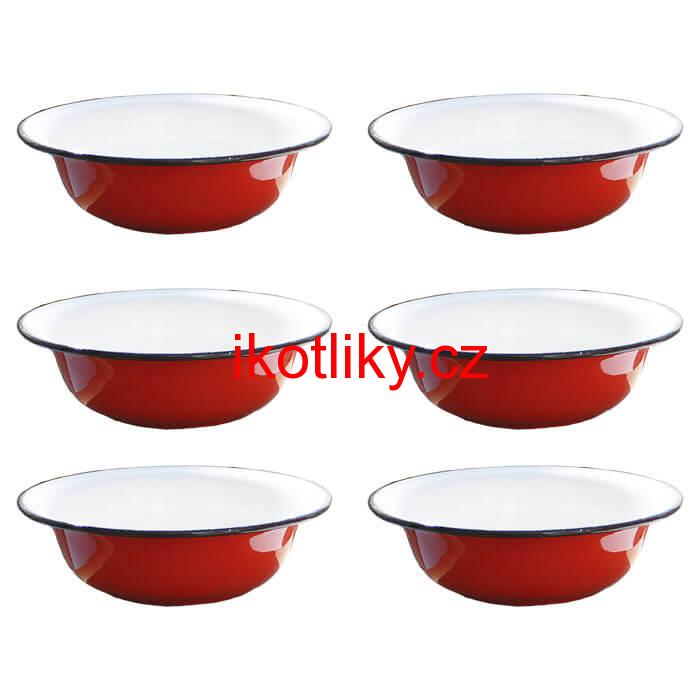 Souprava smaltovaných hlubokých talířů 20 cm 6 ks