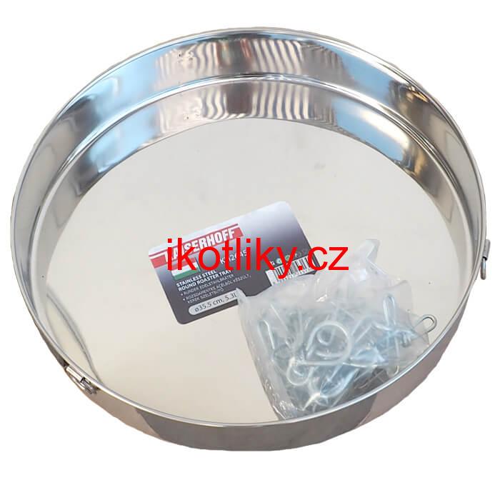 Nerezová pánev s řetízkem na grilování 36 cm INOX