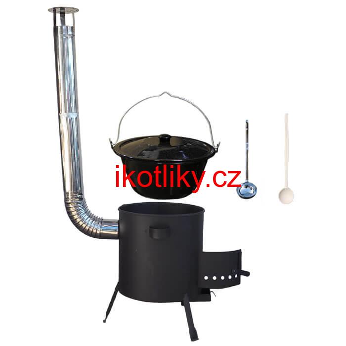 Smaltovaný kotlík 25 L + žáruvzdorná kotlina (1 mm) 42 PLUS 600
