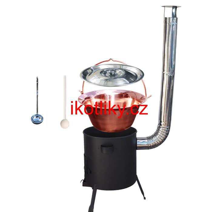 Měděný kotlík 20 L (1,2 mm) + žáruvzdorná kotlina (1 mm) 42 PLUS 600