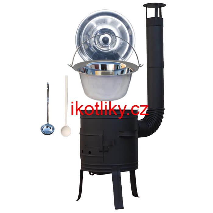 Nerezový kotlík 10 L (1,2 mm) INOX + žáruvzdorná kotlina 33 cm PLUS 700