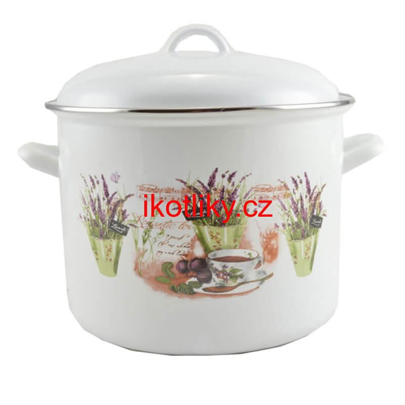 Smaltovaný hrnec s poklicí 2 L levandule