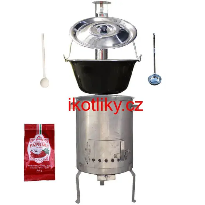 Smaltovaný kotlík 30 L (1,2 mm) + nerezová kotlina (1,5 mm) 45 cm STRONG EXCLUSIVE