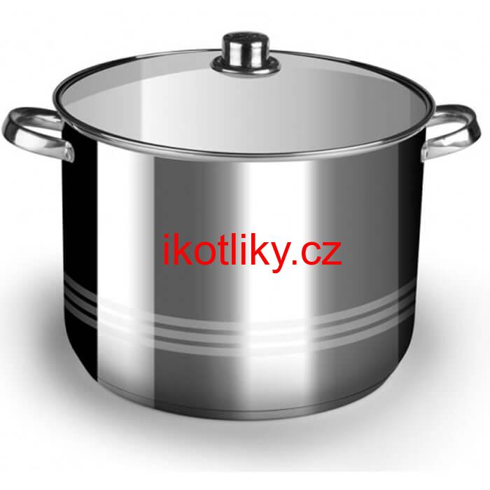 Nerezový hrnec 19 L + skleněná poklice