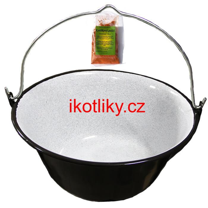 Smaltovaný kotlík 20 L + koření na kotlíkový guláš 50 g