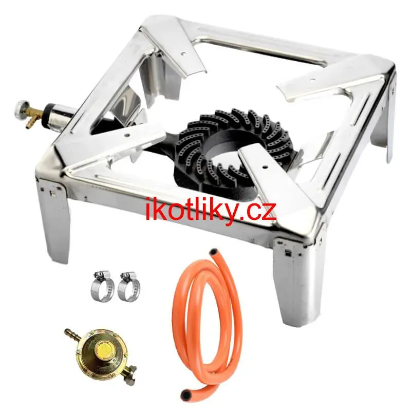 Plynový hořák - vařič 3,5 kW PB INOX + připojovací příslušenství