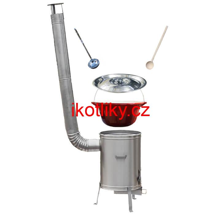 Litinový kotlík se smaltovanou úpravou 10,8 L + Nerezová kotlina 33 LUX
