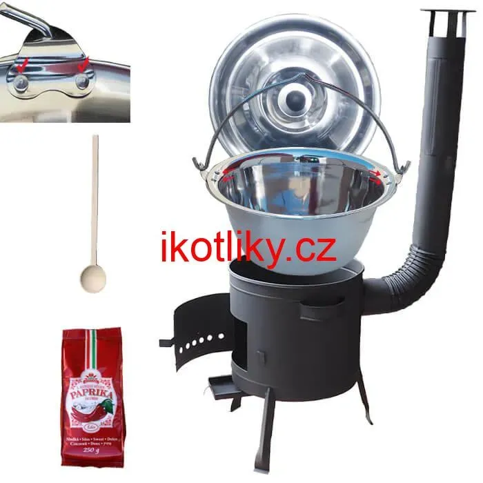 Nerezový kotlík 20 L (1,2 mm) INOX + silnostěnná (1,5 mm) žáruvzdorná kotlina BALKY STRONG 42 PLUS 600