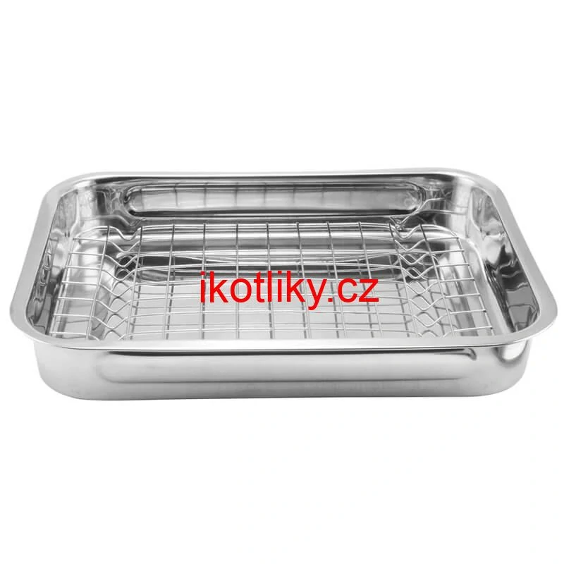 Nerezový rošt na pekáč na grilování a pečení 33 x 22 cm
