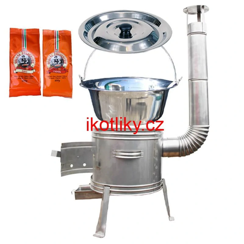 Nerezový kotlík 20 L (1,2 mm) INOX + Nerezová kotlina 42 INOX + paprikový pepř na guláš - MIX 100 g