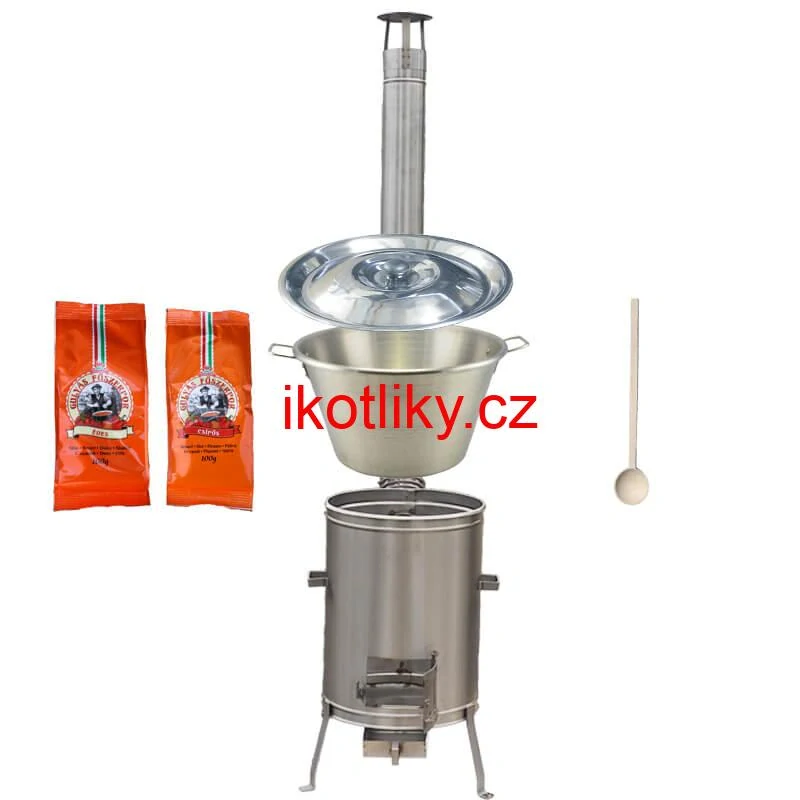 Nerezový kotel 40 L + nerezová kotlina 45 cm LUX + paprikové koření na guláš
