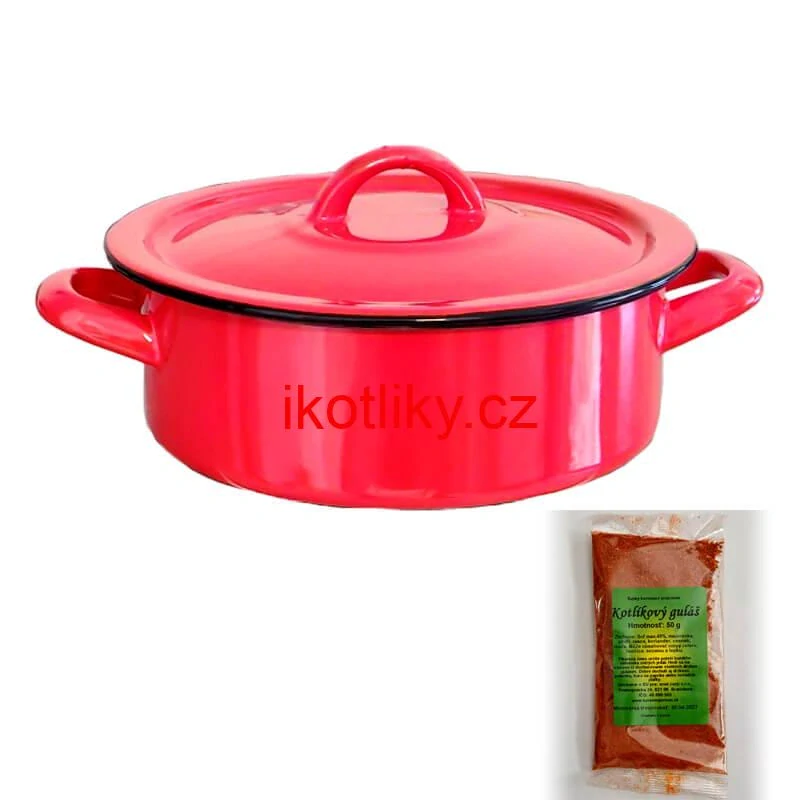 Smaltovaný kastrol poklicí COMBI 1 l + směs koření na kotlíkový guláš 50 g