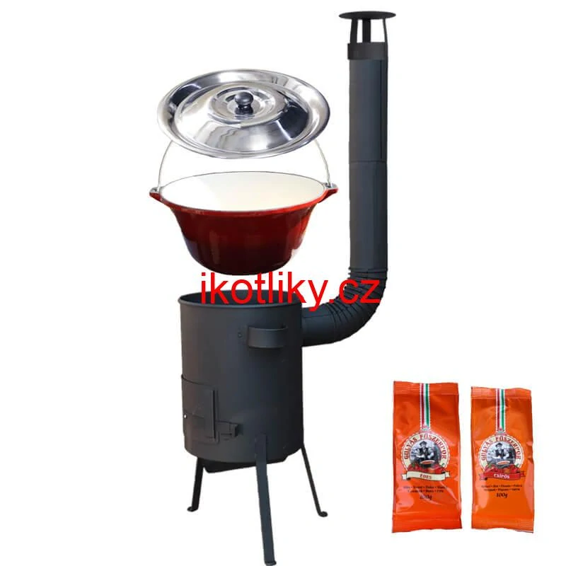 Litinový kotlík se smaltovanou úpravou 22 L + žáruvzdorná kotlina 42 PLUS 600 4 MM + paprikový pepř na guláš - MIX 100 g