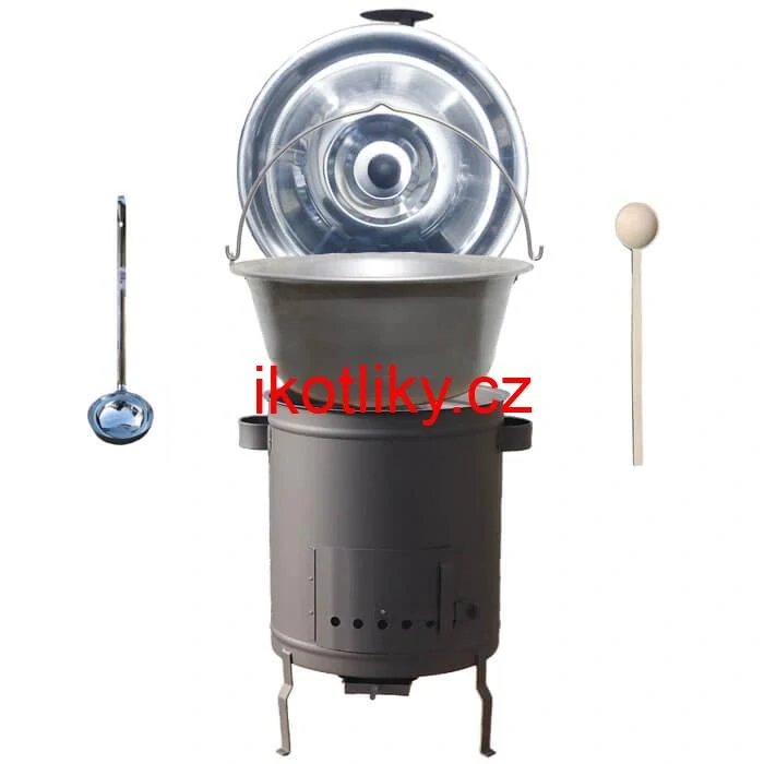 Nerezový kotlík 15 L (1,5 mm) + hrubostěnná (1,5 mm) a žáruvzdorná kotlina 36 PLUS 600