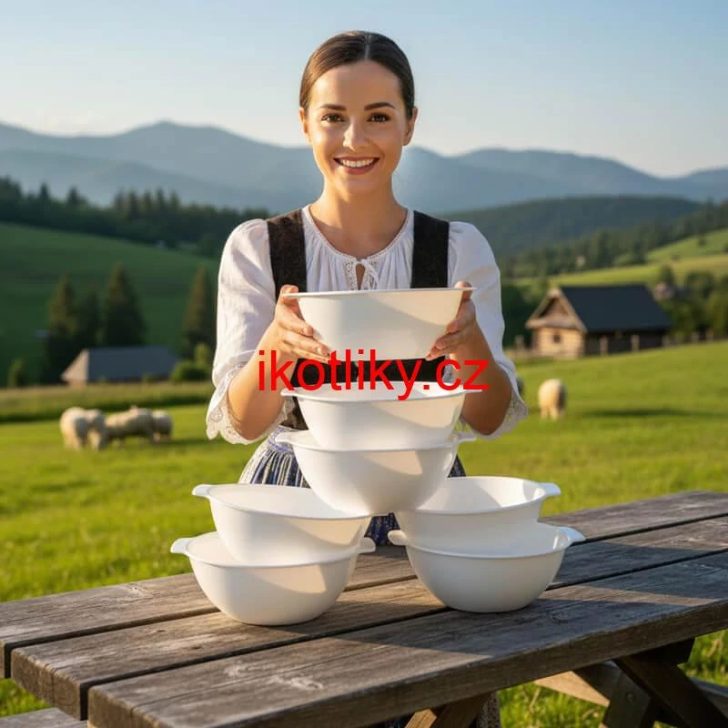 Sada 6 ks: Plastová miska na fajnový kotlíkový guláš a polévky – 500 ml