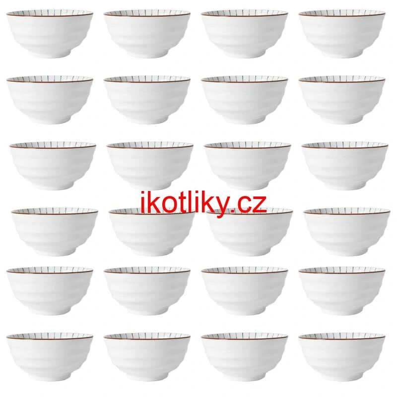 Sada 24 ks velkých keramických misek na guláš a polévky, 1 litr