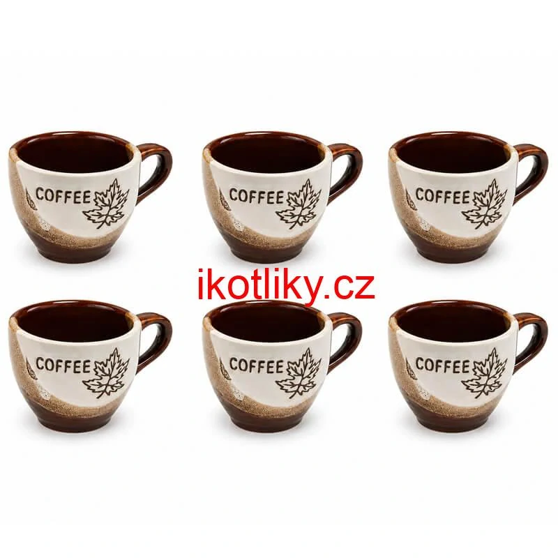 Sada keramických hrnků na kávu 100 ml 6 ks
