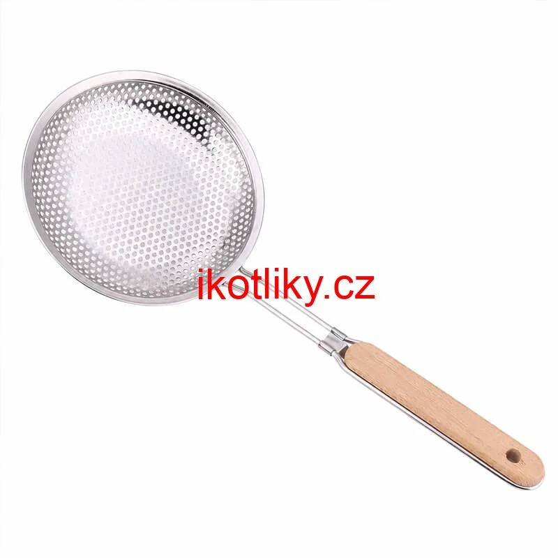 Hliníkové sítko 16 cm s dřevěnou rukojetí