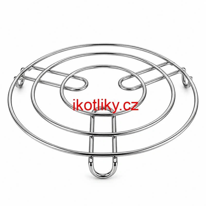 Kulatá nerezová podložka pod hrnec s průměrem 20 cm a výškou 2 cm