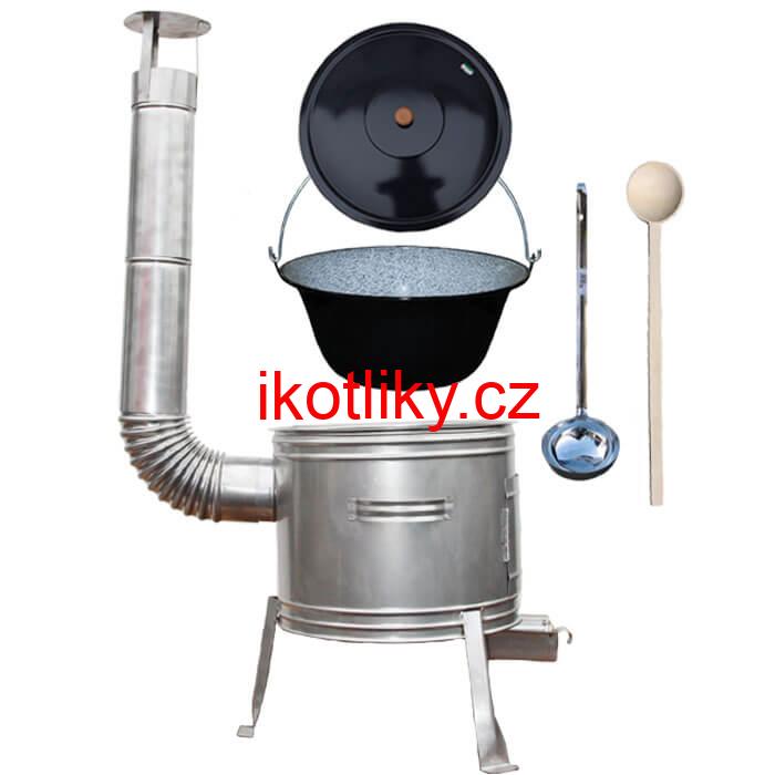 Smaltovaný kotlík 8 L + nerezová kotlina 31 cm TOPLUX