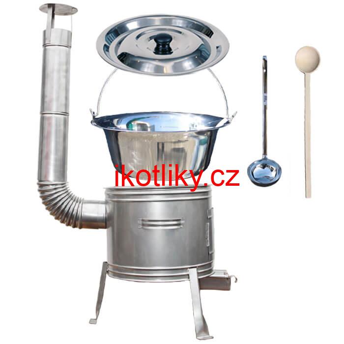 Nerezový kotlík 22 L + nerezová kotlina 39 cm TOPLUX