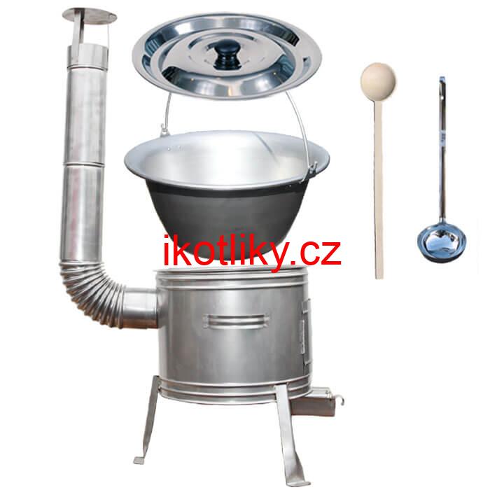 Nerezový kotlík 20 L (1,5 mm) + nerezová kotlina 42 cm TOPLUX