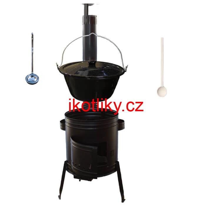Smaltovaný kotlík 20 L (1,2 mm) + kovová kotlina 42 CLASSIC (KOV)