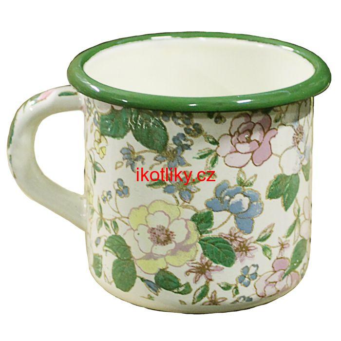 Smaltovaný hrnek 0,40 L - Květinky