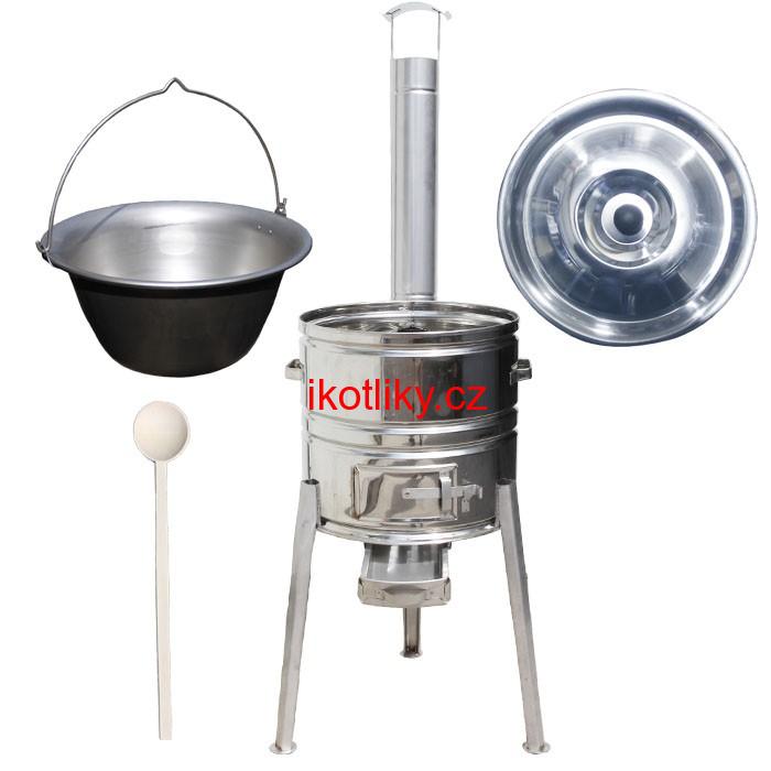 Nerezový kotlíkový set 40 Luxus + nerezový kotlík 20 L (1,5 mm)