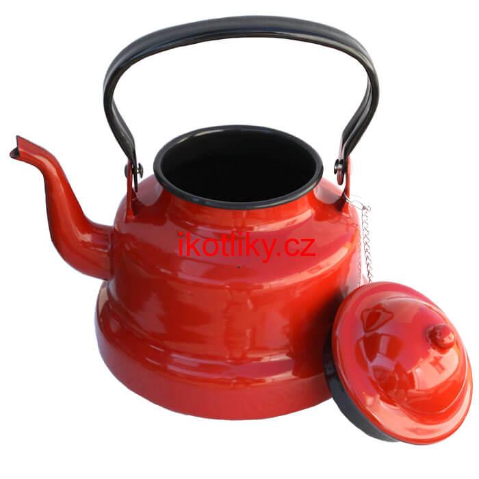 Smaltovaný čajník 2 L RED