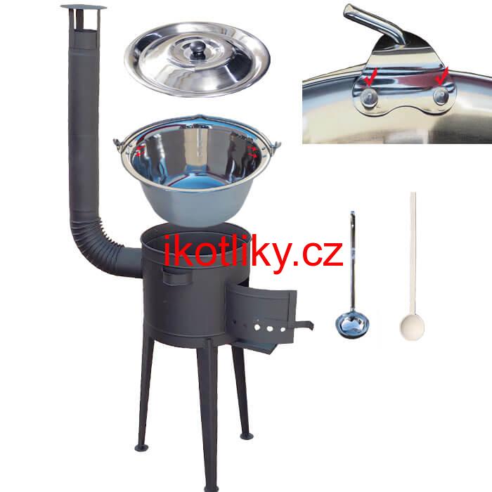 Kotlíkový gulášový set 42 PLUS 600 + nerezový kotlík 20 L (0,8 mm)