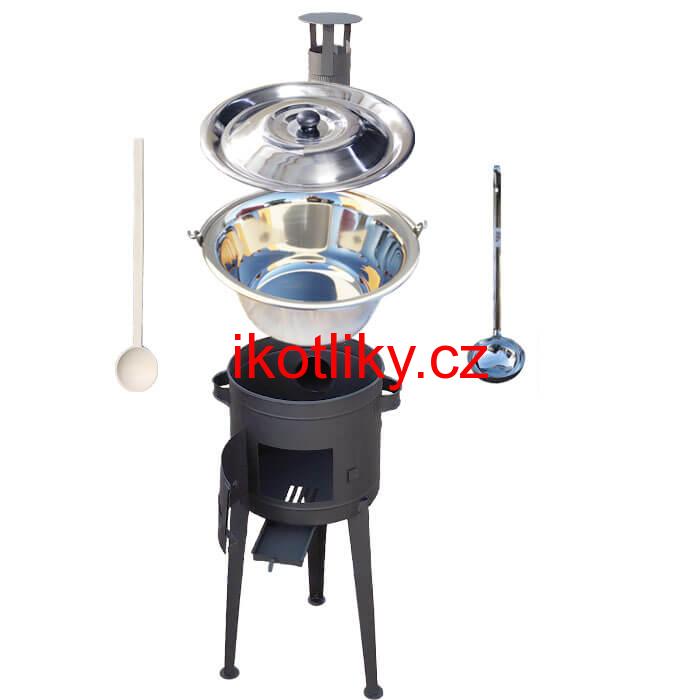Kotlíkový gulášový set 42 PLUS 600 + nerezový kotlík 22 L (0,8 mm)
