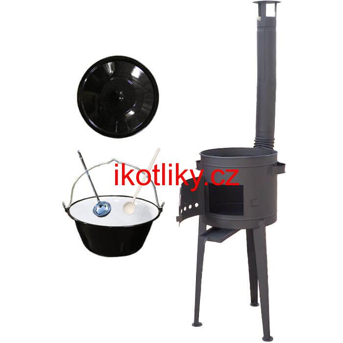 Smaltovaný kotlík 30 L + vysoká kotlina 45 cm PLUS 600