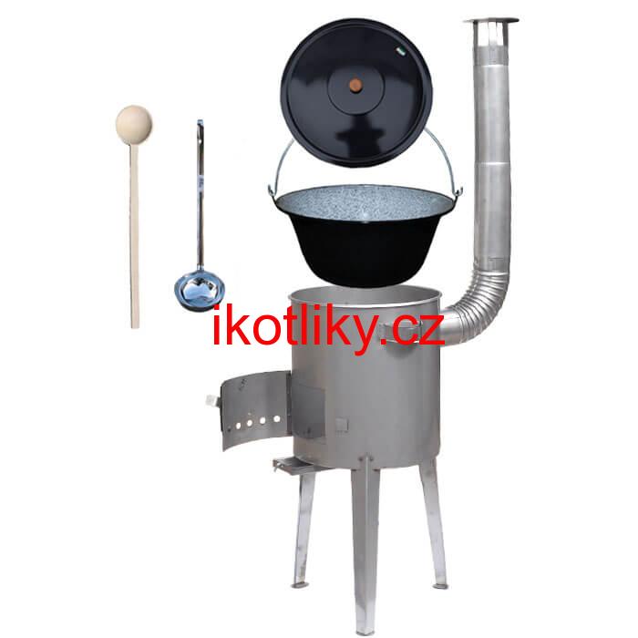 Smaltovaný kotlík 20 L (1,2 mm) + nerezová kotlina 42 cm LUXUS
