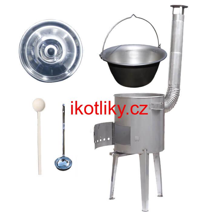 Nerezový kotlík 20 L (1,5 mm) + nerezová kotlina 42 cm LUXUS