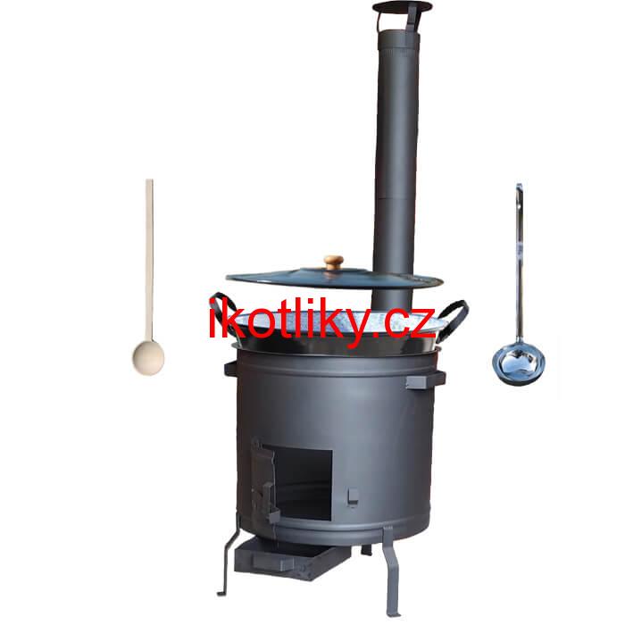 Smaltovaný kotel 50 L + žáruvzdorná kotlina 50 cm PLUS 600