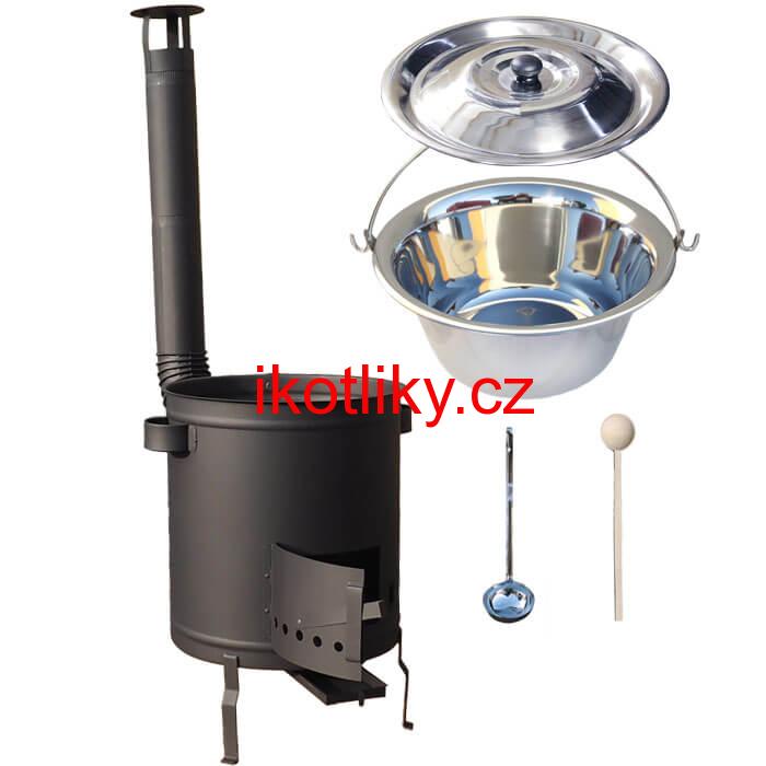 Nerezový kotlík 30 L (1,2 mm) + hrubostěnná (1,5 mm) a žáruvzdorná kotlina 45 PLUS 600