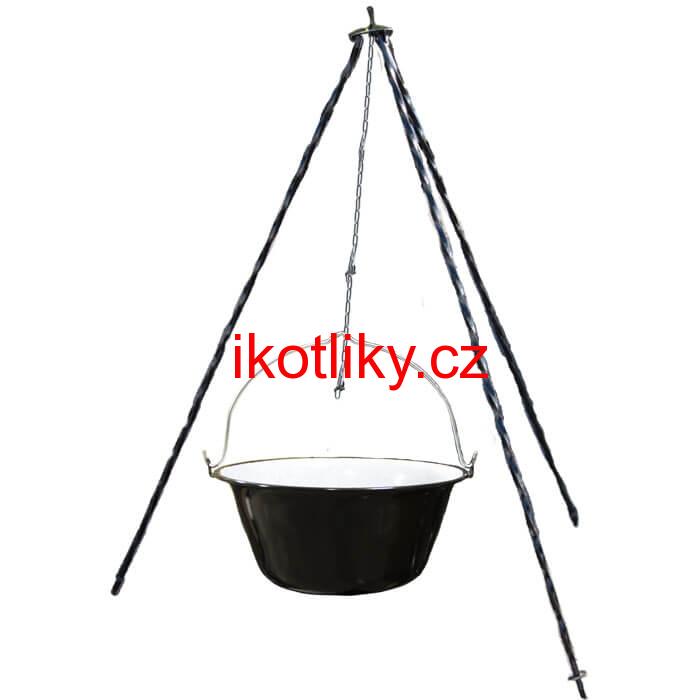 Smaltovaný kotlík 13 L + trojnožka 1,2 m