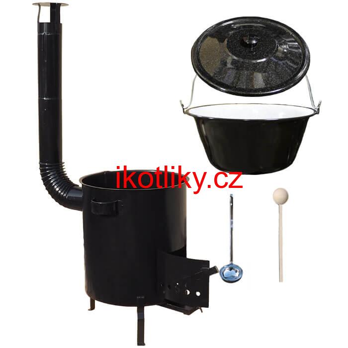 Smaltovaný kotlík 30 L (1,2 mm) + hrubostěnná (1,5 mm) kovová kotlina 45 STRONG