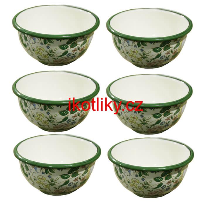 Souprava smaltovaných misek 17 cm 6 ks DECOR