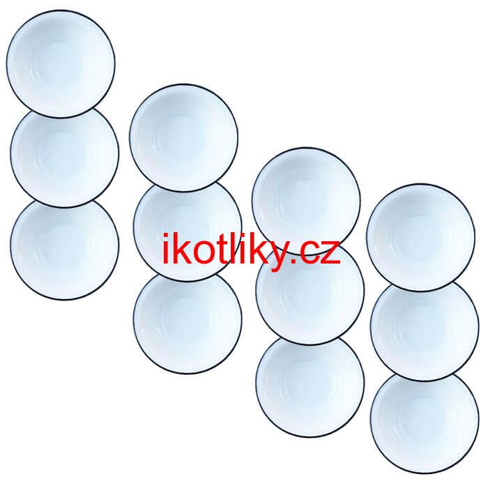 Souprava smaltovaných hlubokých talířů 20 cm 12 ks