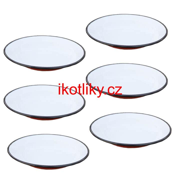 Souprava smaltovaných mělkých talířů 22 cm 6 ks