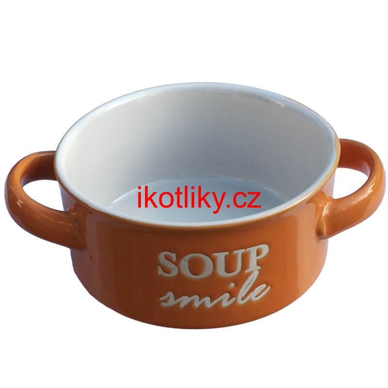 Keramická miska na polévku - oranžová SOUP
