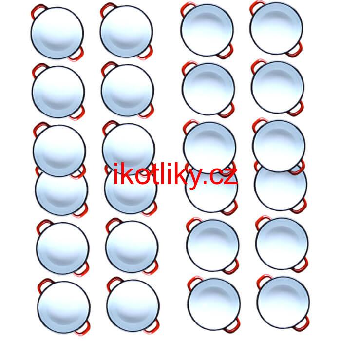 Souprava smaltovaných selských misek 14 cm 24 ks