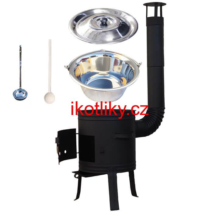 Nerezový kotlík 10 L (1,2 mm) INOX + žáruvzdorná kotlina 33 cm PLUS 700